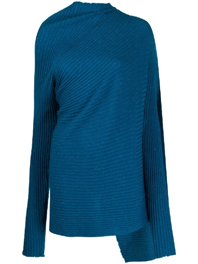 Marques' Almeida Drapierter Pullover In Blue
