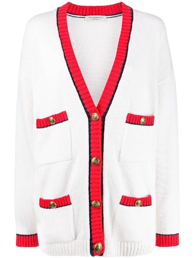 Philosophy Di Lorenzo Serafini Multi-pocket V-neck Cardigan In White