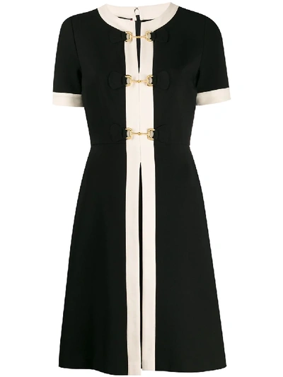 Gucci Horsebit Toggle Stretch Jersey A-line Dress In Black