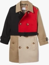 BURBERRY COLOUR BLOCKED TWILL TRENCH COAT