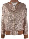 HERNO SEQUIN EMBELLISHED BOMBER JACKET