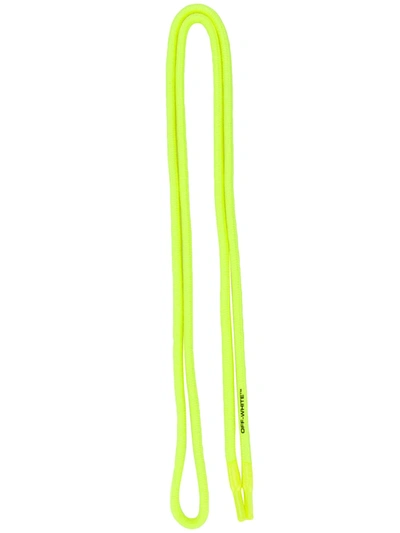 Off-white Rubber Logo Shoelaces In Yellow