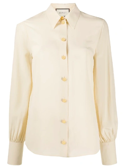 Gucci Silk Shirts & Blouses In Beige