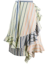 JW ANDERSON STRIPED RUFFLE SKIRT