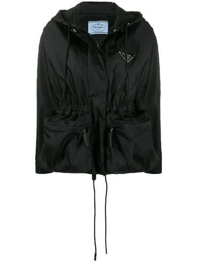 Prada Utility Pocket Hooded Jacket In 黑色