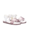 Mini Melissa Girl's Mel Mar Glitter Resin Sandals In Pink