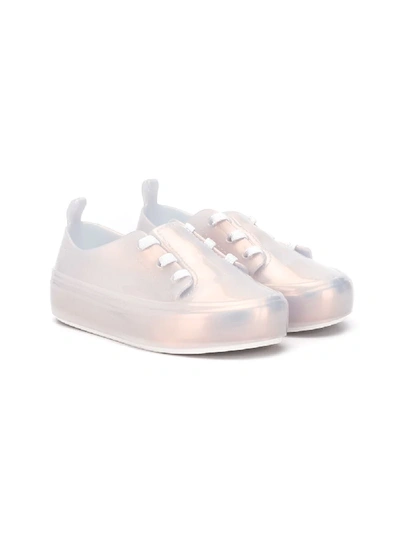 Mini Melissa Kids' Pearlescent Trainers In White