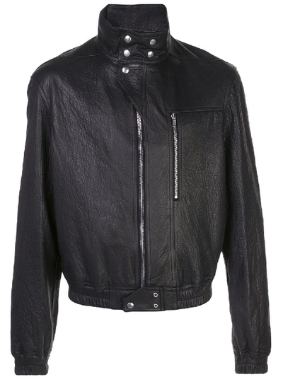 Rick Owens Black Leather Biker Jacket
