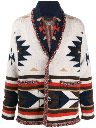 Alanui Icon 3.0 Cardigan In White Cashmere In Multi