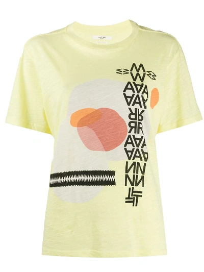Isabel Marant Étoile Pewela Graphic Print T-shirt In Yellow