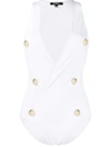 BALMAIN DECORATIVE BUTTONS SWIMSUIT