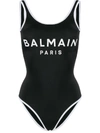 BALMAIN PRINTED LOGO SWIMSUIT