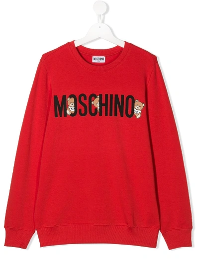 Moschino Teen Long Sleeve Sweatshirt In 红色