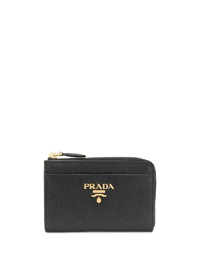 Prada Logo Plaque Wallet In 黑色