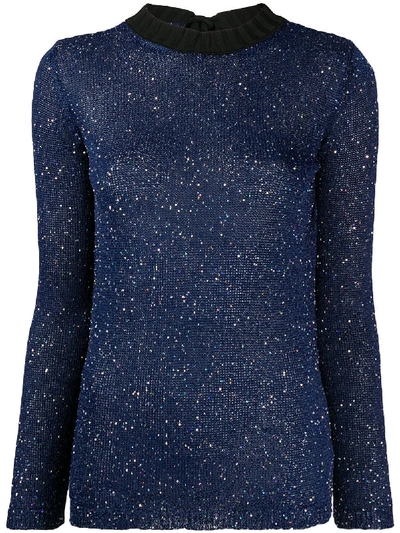 M Missoni Fleck Knitted Top In Blue