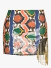 AREA SNAKE EMBOSSED LEATHER MINI SKIRT,RE20S0407114412668