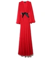 GIAMBATTISTA VALLI Chiffon Gown with Bow in Rubino