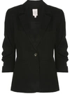 Cinq À Sept Cheyenne Ruffle-cuff Blazer Jacket In Black
