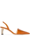 REJINA PYO CONIE 60 LIZARD-EFFECT PATENT LEATHER PUMPS