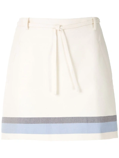 Egrey Striped Hem Skirt In White