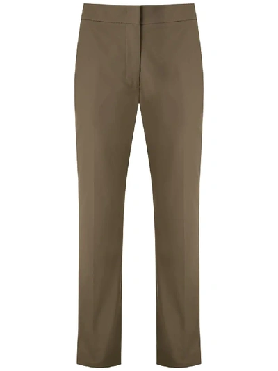 Egrey Cotton Straight Trousers In Green