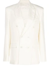 Wardrobe.nyc Double-breasted Virgin Wool Blazer In White