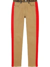 Burberry Skinny Fit Leopard Print Trim Japanese Denim Jeans In Neutrals