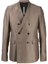 RICK OWENS LONG SLEEVE DOUBLE BUTTONED BLAZER