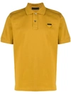Prada Logo Patch Polo Shirt In Yellow