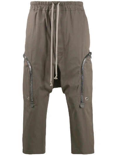 Rick Owens Drop Crotch Trousers In Grey