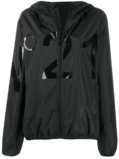 N°21 Waterproof Jacket Nylon W/maxi Logo In Nero