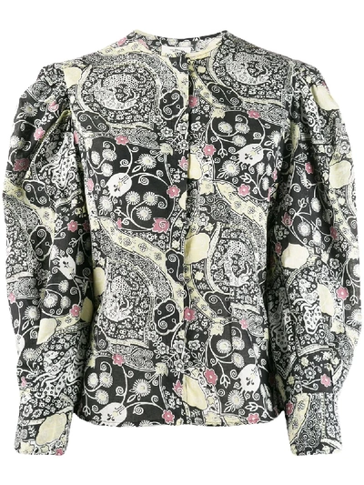 Isabel Marant Étoile Mexika Graphic Print Shirt In Black