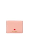 Miu Miu Heart Appliqué Compact Wallet In 粉色