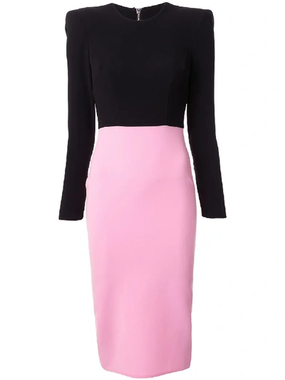 Alex Perry Darley Two-tone Cocktail Dress In Black