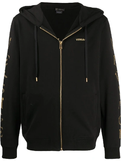 Versace Medusa Motif Hoodie In Black