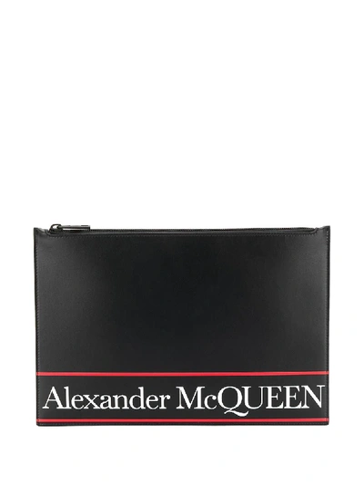 ALEXANDER MCQUEEN FLAT LETTERING LOGO PRINTED CLUTCH