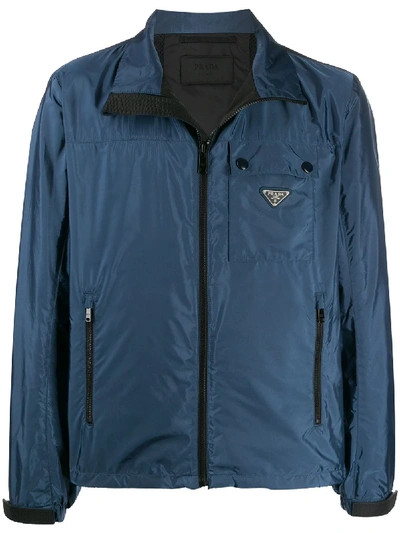 Prada Leichte Jacke Mit Logo In 蓝色