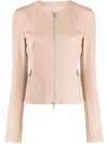 Drome Fitted Leather Jacket In Neutrals