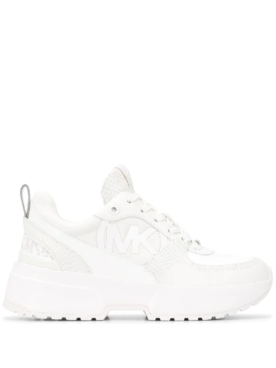 Michael Michael Kors Croc Effect Trainers In White