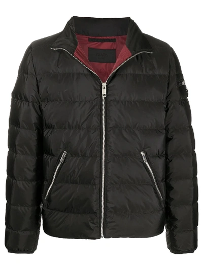 Prada Long-sleeve Puffer Jacket In 黑色