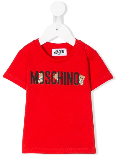 Moschino Babies' Logo T-shirt In Red