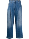 PINKO HIGH-RISE DENIM CULOTTES