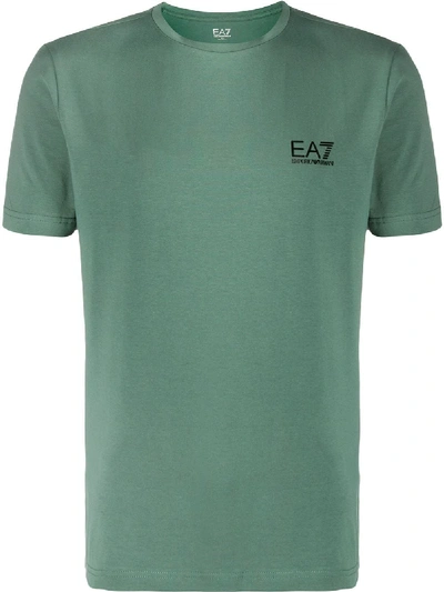 Ea7 Logo Print T-shirt In Green