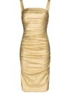 DOLCE & GABBANA SILK-BLEND LAMÉ BODYCON DRESS