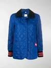 BURBERRY QUILTED LOGO PATCH BUTTONED JACKET,802280700014802491