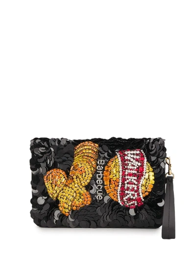 Anya Hindmarch Walkers Barbeque Clutch In Black