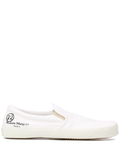 Maison Margiela White Slip-on Tabi Sneakers In T1003 White