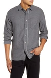 FRAME CLASSIC FIT HEATHERED FLANNEL BUTTON-UP SHIRT,LMSH0204