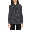 BOUTIQUE MOSCHINO SHIRT IN POLKA DOT CR&ECIRC;PE WITH BOW,11193916