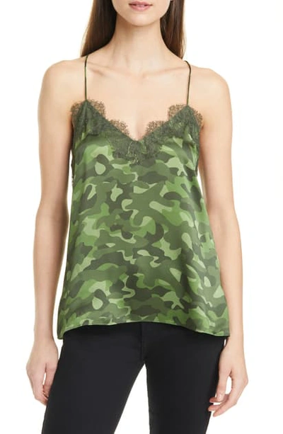 Cami Nyc The Racer Camo Print Silk Camisole